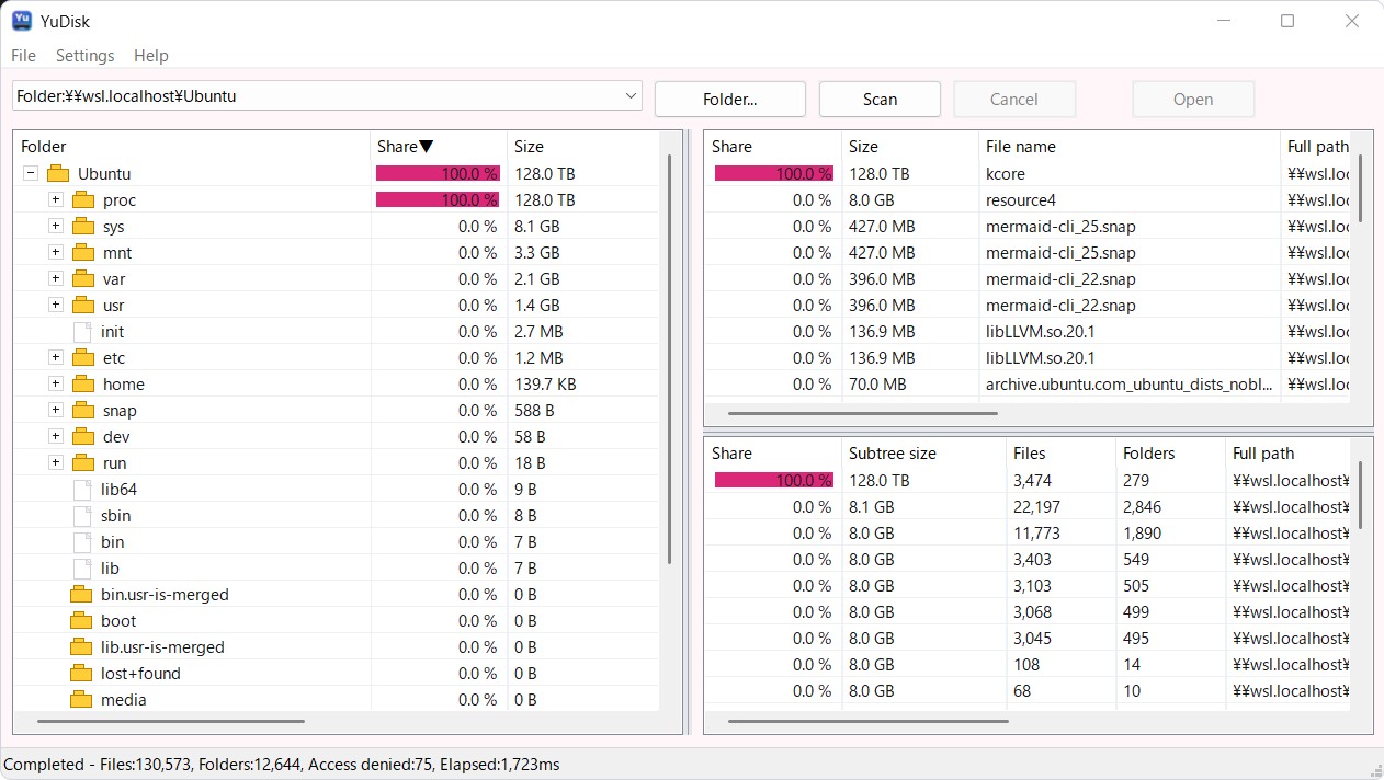 YuDisk WSL folder support